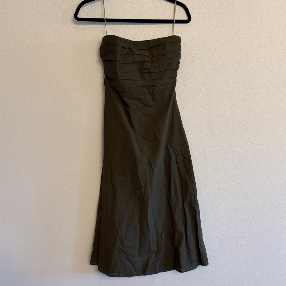 Zara Strapless Khaki Dress